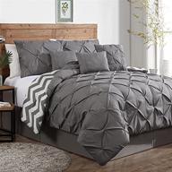 feeling royal: avondale manor ella pinch pleat bedding set in queen size, elegant grey logo
