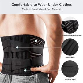 img 1 attached to 🏋️ Freetoo Lower Back Brace with 4 Stays for Pain Relief, Knitted Fabric Breathable Back Support, Customizable Fit with 2 Adjustable Straps, Anti-skid Waist Belt for Herniated Disc, Sciatica - Ideal for Women and Men