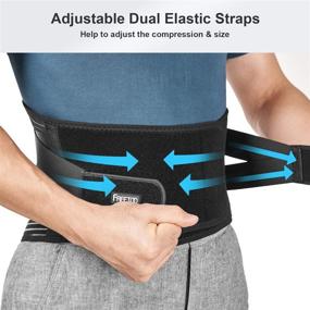 img 2 attached to 🏋️ Freetoo Lower Back Brace with 4 Stays for Pain Relief, Knitted Fabric Breathable Back Support, Customizable Fit with 2 Adjustable Straps, Anti-skid Waist Belt for Herniated Disc, Sciatica - Ideal for Women and Men