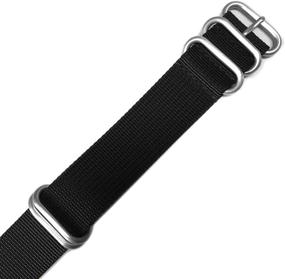 img 3 attached to Black Ballistic Nylon Watch Stainless Men's Watches