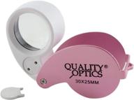 quality optics usa folding jewelers loupe pocket magnifier (30x illuminated (pink)) logo