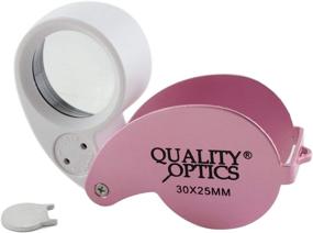 img 4 attached to Quality Optics USA Folding Jewelers Loupe Pocket Magnifier (30X Illuminated (Pink))