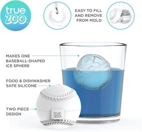 img 3 attached to 🍨 Premium Silicone Ice Sphere Mold - True Zoo Baseball Ice Maker, White - Set of 1 - Dishwasher Safe - Ice Cube Tray - Novelty Ice Mold