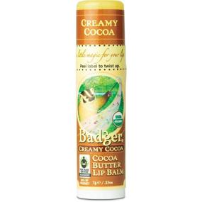 img 4 attached to Badger - Cocoa Butter Lip Balm: Creamy & Certified Organic, Fair Trade & Natural Care | 0.25 oz