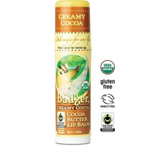 img 3 attached to Badger - Cocoa Butter Lip Balm: Creamy & Certified Organic, Fair Trade & Natural Care | 0.25 oz