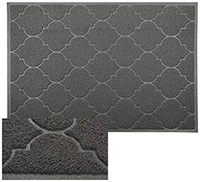 img 2 attached to 🏠 Cosyearn XL Jumbo Size Entrance Doormat - 46x35 Inches, Waterproof & Easy to Clean Outdoor/Indoor Doormat, Non-Slip Front Doormat Rug for Entryway, Inside and Outside Use (Grey)