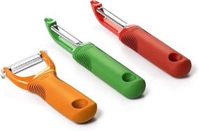 img 2 attached to 🔪 The 10-inch OXO Good Grips 3-Piece Peeler Set in Green, Orange, and Red