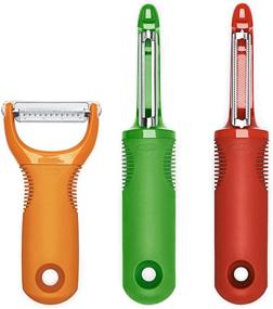 img 4 attached to 🔪 The 10-inch OXO Good Grips 3-Piece Peeler Set in Green, Orange, and Red