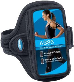 img 2 attached to 📱 Tune Belt AB86.1 Cell Phone Armband Holder for iPhone 12 Mini and SE 2020 - Water Resistant Sport Band for Running and Working Out (Black): Stay Connected and Fit!