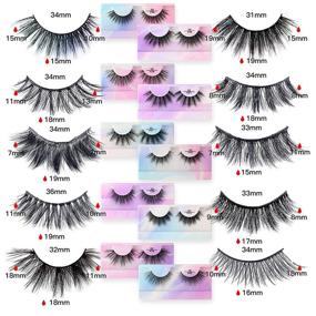 img 3 attached to 💃 10 Pairs of RUISHOW Wispy Natural 3D Faux Mink False Eyelashes Pack - Variety Pack of 10 Styles, Reusable and Soft Bulk Fake Eyelashes with Portable Colorful Boxes