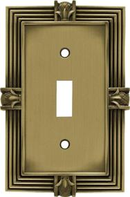 img 4 attached to 🍍 Enhance Your Wall Décor with Franklin Brass 64474 Pineapple Single Toggle Switch Wall Plate in Tumbled Antique Brass Finish