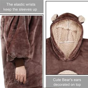 img 3 attached to 🔥 Cozy Oversized Blanket Sweatshirt: Super Soft Sherpa Hoodie for Adults & Teens, Reversible, with Hood & Large Pocket - One Size