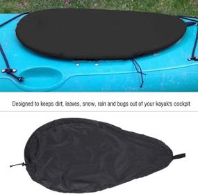 img 1 attached to 🛶 Vbestlife Adjustable Waterproof Kayak Cockpit Cover | Universal Fit Blocking Canoe Cockpit Protector | Black | Size M