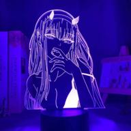 🌙 darling in the franxx 002 anime character night light - 3d illusion table lamp usb powered with touch switch, 7 colors led lights for kids gifts, bedroom decoration логотип