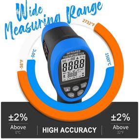 img 2 attached to 🌡️ ANNMETER AN-1500 Digital Infrared Thermometer - Non Contact High Temperature Gun: Infra Pyrometer Temp Gauge for Cooking, Kiln, HVAC -58~2732℉ Handheld IR Laser Reader (Not for Human Temp)