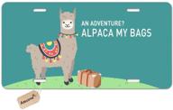 amcove alpaca - funny llama gift decorative car front license plate logo