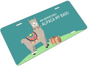 img 3 attached to Amcove Alpaca - Funny Llama Gift Decorative Car Front License Plate