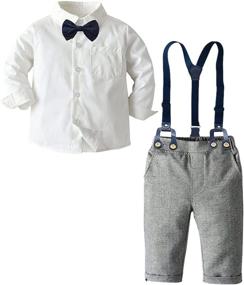 img 4 attached to 👶 Toddlers' Boys' Clothing with Convenient Sleeve Suspender System