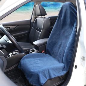 img 3 attached to Leader Accessories Waterproof One Towel Seat Cover For Car Truck Front Seat Deep Blue Machine Washable - After The Gym