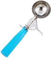 🍪 2 oz portion scoop - #16 disher, cookie scoop, food scoop - portion control - blue handle - 18/8 stainless steel logo