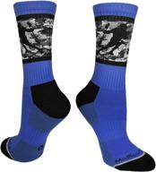 🧦 madsportsstuff player on camo background lacrosse socks: vibrant crew socks for enhanced performance (multiple colors) logo