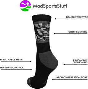 img 2 attached to 🧦 MadSportsStuff Player on Camo Background Lacrosse Socks: Vibrant Crew Socks for Enhanced Performance (Multiple Colors)