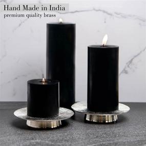 img 3 attached to Enhance Your Home Decor with JEZZEJ Silver Candle Holder Set of 2 - Handmade in India - Perfect for Table Centerpieces and Pillar Candles