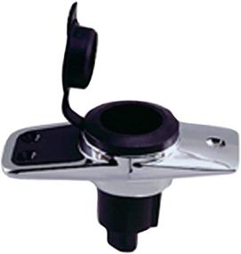 img 1 attached to 🔌 База для пробки света Perko 2-контактная - Хромированная, с углом наклона 5° - 3,75" x 1,75