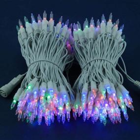 img 2 attached to 🎄 66 Ft White Wire Color Changing LED Christmas Lights with Remote Control, 200 Count, Warm White/Multicolor - Multiple Flashing Modes & Variable Colors - LED Light Set (White Wire)