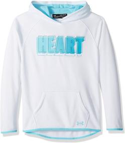 img 2 attached to Улучшите свой гардероб с толстовкой Under Armour для девочек Armourfleece Hoody с сердечным украшением.