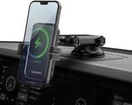 mankiw wireless car charger: 15w/10w/7.5w fast charging auto clamping air vent phone holder - iphone 12/12 pro max/12 mini/11, galaxy s21/s20 (black) logo