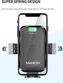 img 1 attached to MANKIW Wireless Car Charger: 15W/10W/7.5W Fast Charging Auto Clamping Air Vent Phone Holder - iPhone 12/12 Pro Max/12 Mini/11, Galaxy S21/S20 (Black)