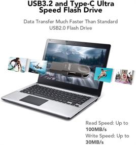 img 3 attached to 💾 Lexar 128GB Флеш-накопитель USB 3.2 Gen 1, двойной накопитель с USB A и USB C/Type C, скорость чтения 100 МБ/с, поворотный дизайн для пальца, флеш-накопитель, подходящий для USB 3.0/2.0, флеш-накопитель для смартфона/планшета/ноутбука/ПК.