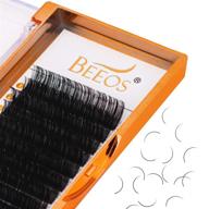 beeos c curl 15mm matte black silk mink lash extensions - soft individual eyelash extension 0.05mm (c-0.05-15mm) logo