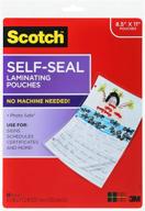 📚 10-pack of scotch ls854-10g self-sealing laminating pouches with gloss finish for letter size documents logo