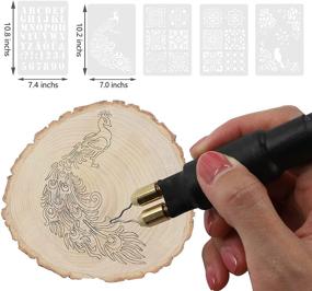 img 1 attached to High-Performance Wood Burning Kit: Wandart 60W Pyrography Tool with Dual Wood Burner, 20 Woodburning Wire Nibs and Bonus Ball Tips, Includes 5PCS Stencils