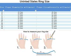 img 1 attached to 💍 Набор обручальных колец для пары IOU 2 шт.: элегантные обручальные кольца с красными кубическими циркониями, покрытые черным золотом, с бандам из карбида вольфрама