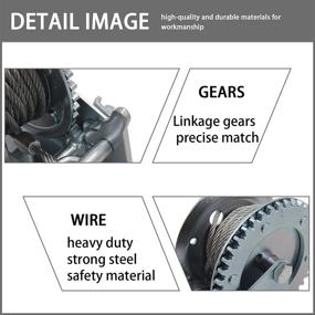img 2 attached to 🚢 Ручная лебедка OPENROAD 600 фунтов - двунаправленная растреловочная лебедка для лодочных прицепов и морской техники с ручной шатунной лебедкой - 8м (26фт) тяговая лебедка (600 фунтов)