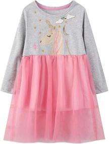 img 4 attached to Adorable Toddler Cotton Sleeve Stripe Floral Girls' Clothing - Perfect Blend of Comfort and Style