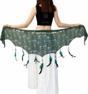 🔔 belly dance hip scarf - triangle shawl tassel belts waist chain for women/girls - hip skirt belly dancing belt logo