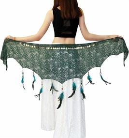 img 4 attached to 🔔 Belly Dance Hip Scarf - Triangle Shawl Tassel Belts Waist Chain for Women/Girls - Hip Skirt Belly Dancing Belt