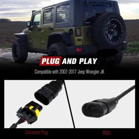 img 2 attached to 🚙 Enhance Your JEEP Wrangler JK with LED Tail Lights: Compatible 2007-2017 Reverse Light, Turn Signal & Running Lamp