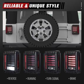 img 3 attached to 🚙 Enhance Your JEEP Wrangler JK with LED Tail Lights: Compatible 2007-2017 Reverse Light, Turn Signal & Running Lamp