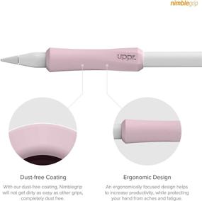 img 1 attached to 👌 UPPERCASE Designs NimbleGrip Premium Silicone Ergonomic Grip Holder - Dual Sided Design, Compatible with Apple Pencil 1st Gen and 2nd Gen (1 Pack, Pink)