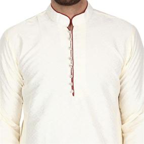 img 2 attached to SKAVIJ Offwhite Men's Pajama Loungewear - Traditional Indian Clothing for Sleep & Relaxation
