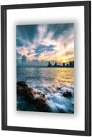 🖼️ one wall black wood double glass floating frame - perfect for displaying 16x20/11x14 inch photos or plant/petal specimens on walls - mounting accessories included! logo