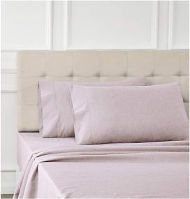 img 1 attached to 🛏️ King Size Purple Dusk Chambray Bed Sheet Set by Amazon Basics