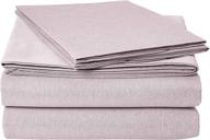 🛏️ king size purple dusk chambray bed sheet set by amazon basics logo