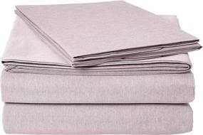 img 4 attached to 🛏️ King Size Purple Dusk Chambray Bed Sheet Set by Amazon Basics