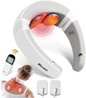 🔌 white cordless deep tissue neck massager with electric heat & remote control - intelligent neck massage device for pain relief and relaxation logo
